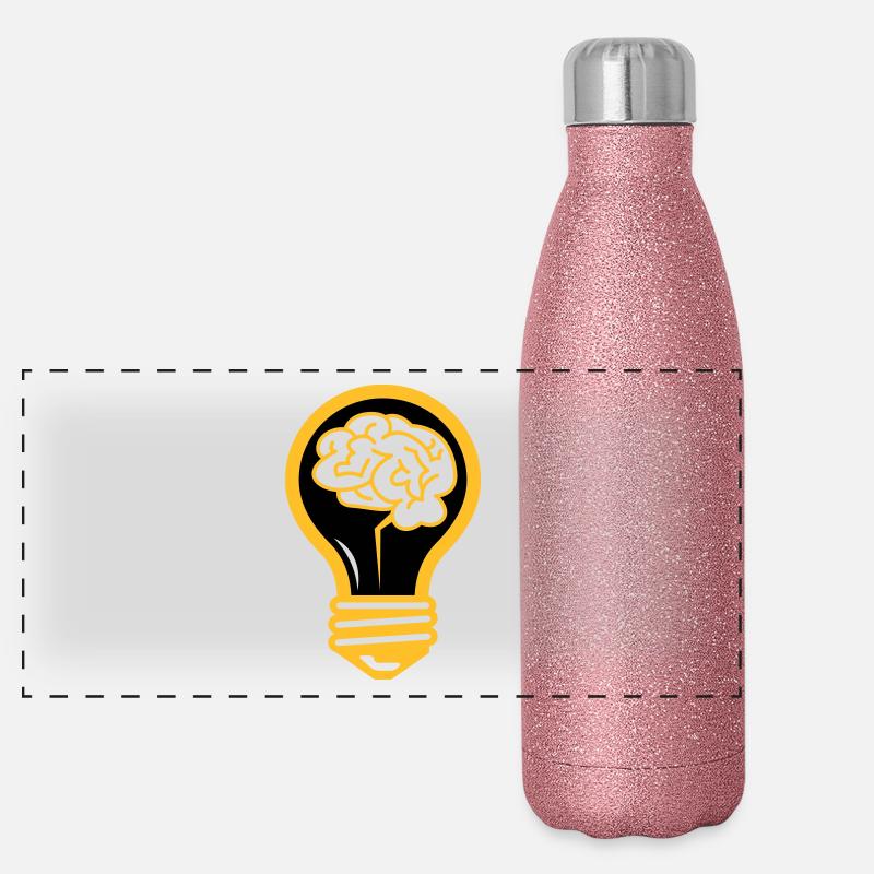 Light bulb with a brain Panoramic Glitter Thermal Bottle 500 ml