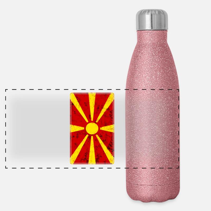 Mazedonien Panorama Glitzer Isolierflasche 500 ml