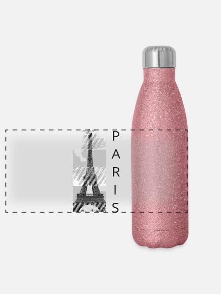 paris - Panorama Glitzer Isolierflasche 500 ml - Pink Glitzer