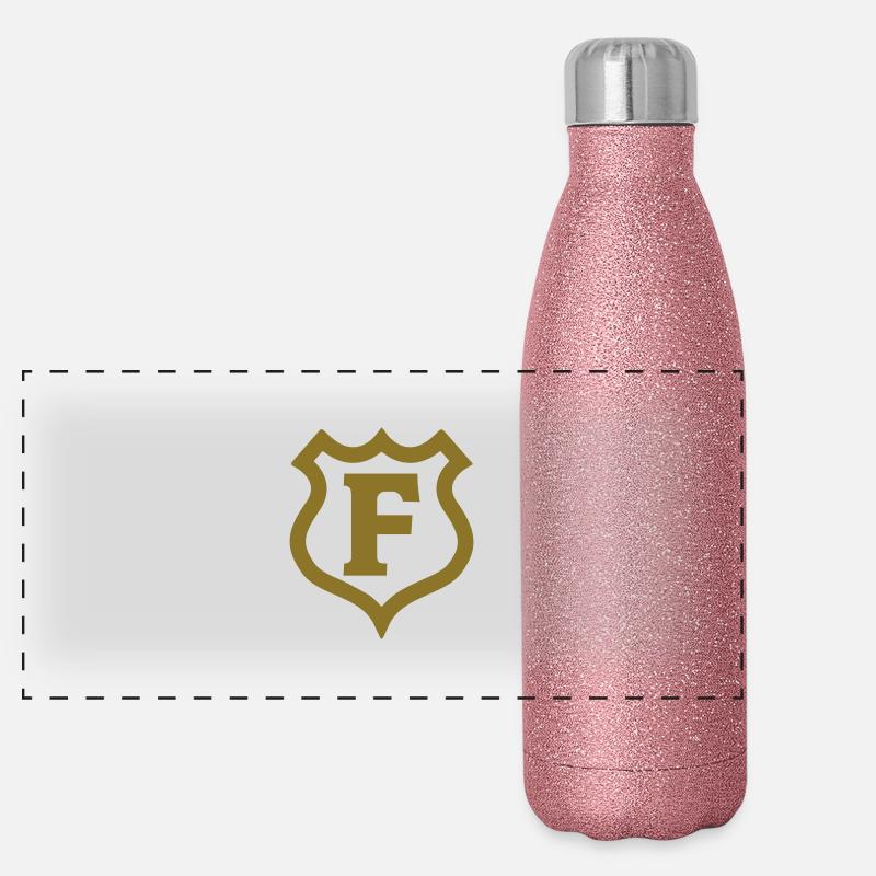 f_shield Buchstaben Panorama Glitzer Isolierflasche 500 ml
