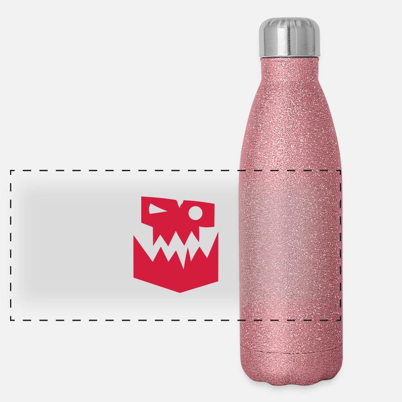 orc symbole face monstre Gourde isotherme panoramique pailletée 500 ml