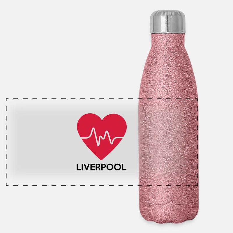 Herz Liverpool Panorama Glitzer Isolierflasche 500 ml