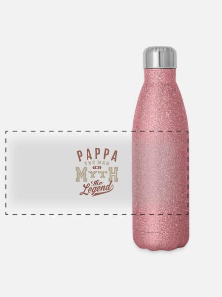 Pappa The Man - Panoramic Glitter Thermal Bottle 500 ml - pink glitter - Front