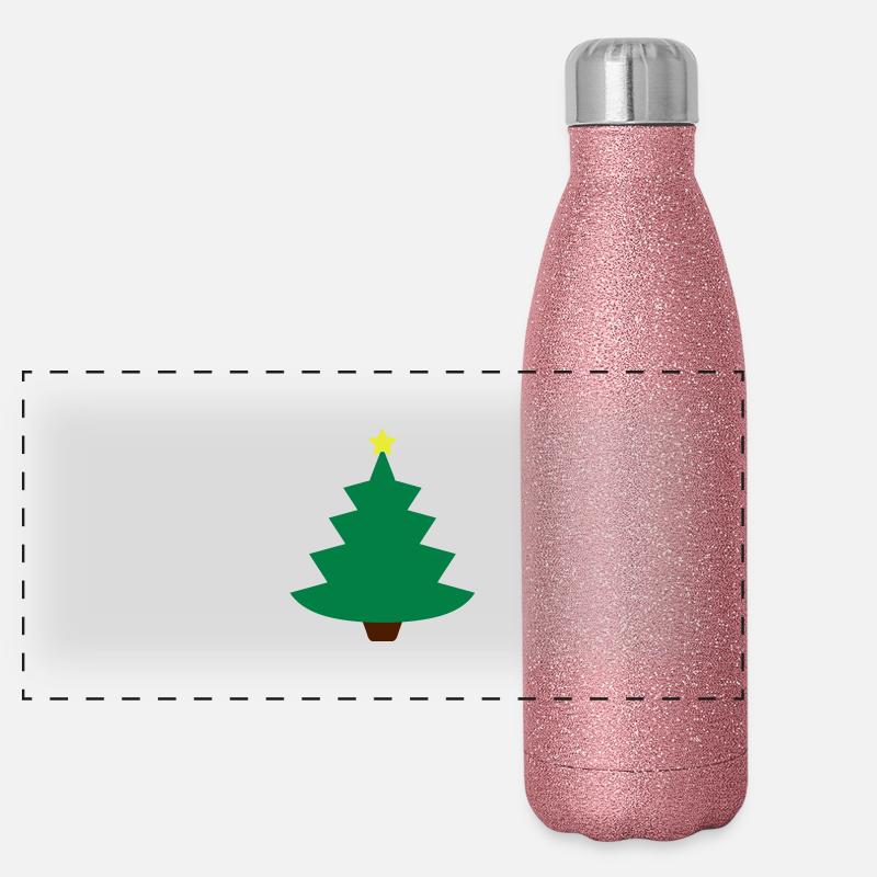 christmas day design Panoramic Glitter Thermal Bottle 500 ml