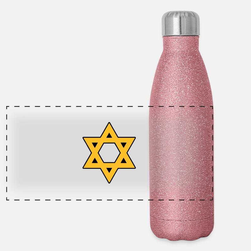 star of david Panoramic Glitter Thermal Bottle 500 ml