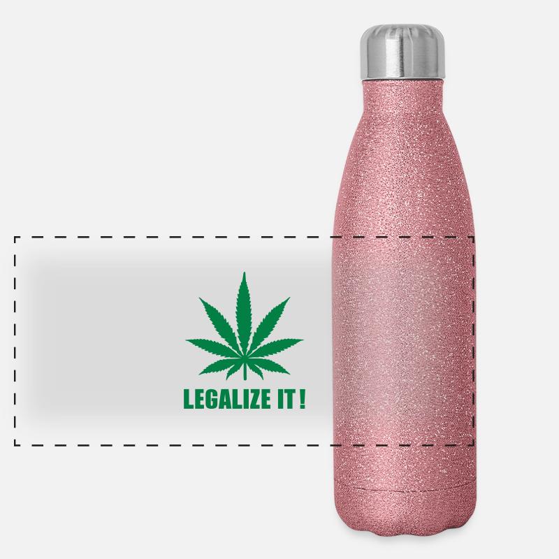 Marihuana Legalize it Panorama Glitzer Isolierflasche 500 ml