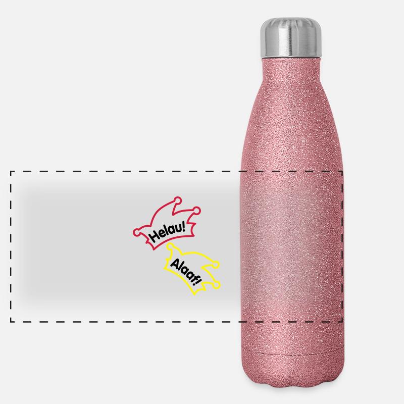 Narrenkappe / Helau / Alaaf Panorama Glitzer Isolierflasche 500 ml