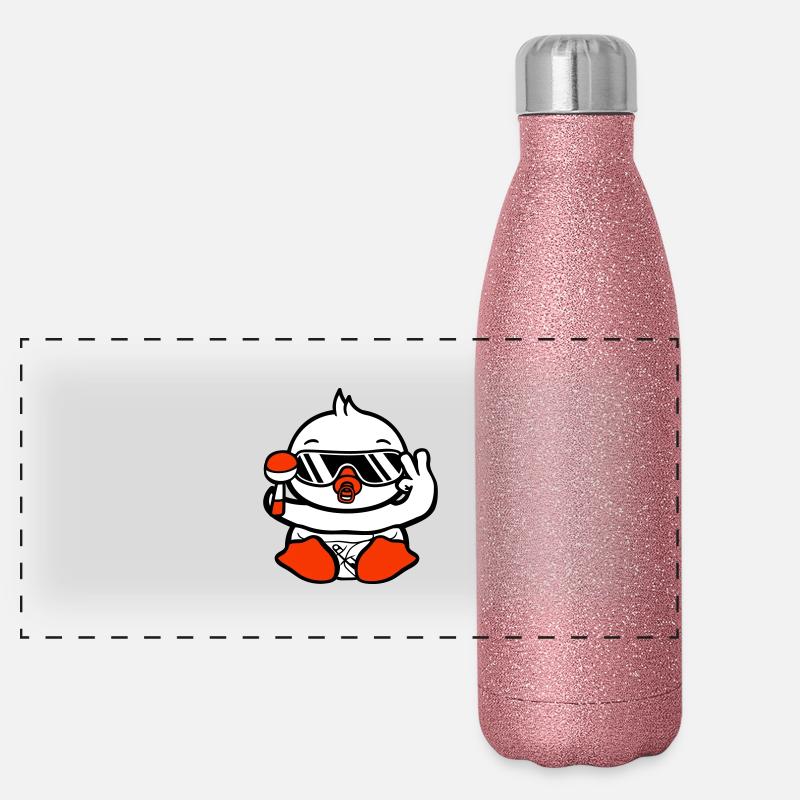 oiseau bébé enfant hochet couche lunettes de soleil paix Gourde isotherme panoramique pailletée 500 ml