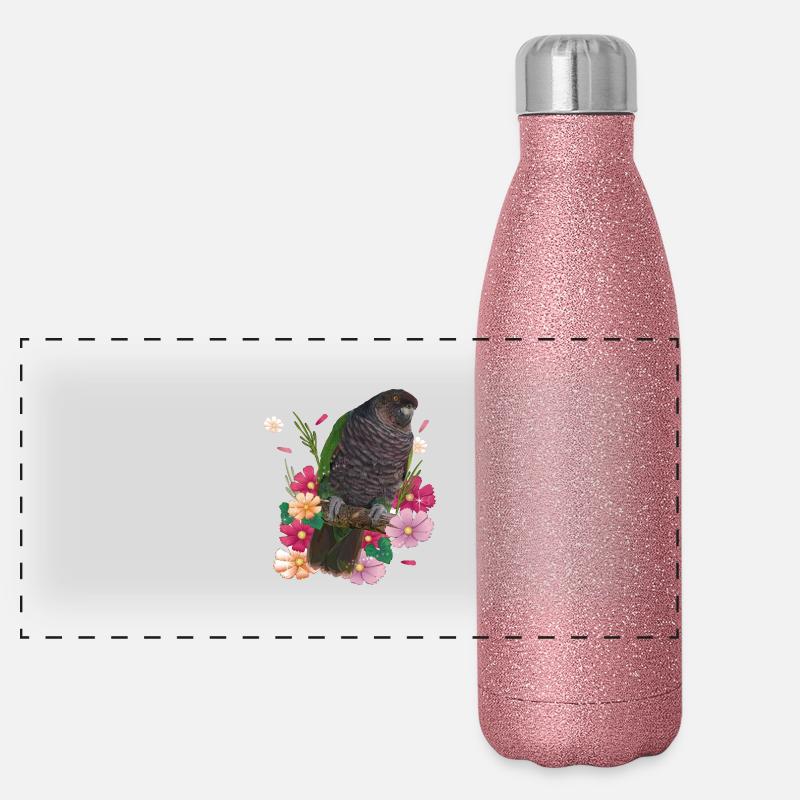 Der kaiserliche Papagei Panorama Glitzer Isolierflasche 500 ml