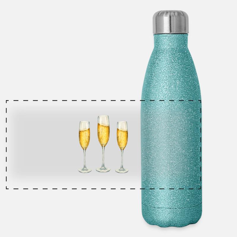 Glasses Panoramic Glitter Thermal Bottle 500 ml