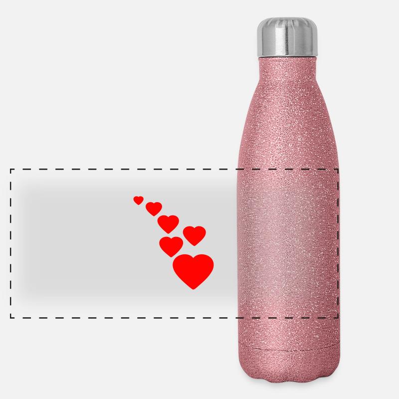 Hearts Panoramic Glitter Thermal Bottle 500 ml