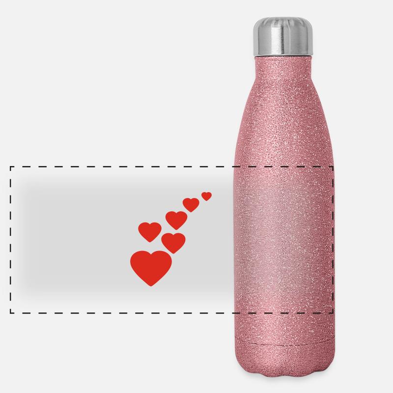 Herz Panorama Glitzer Isolierflasche 500 ml