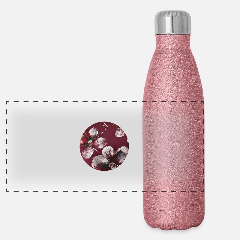 Design floral sur les accessoires Gourde isotherme panoramique pailletée 500 ml