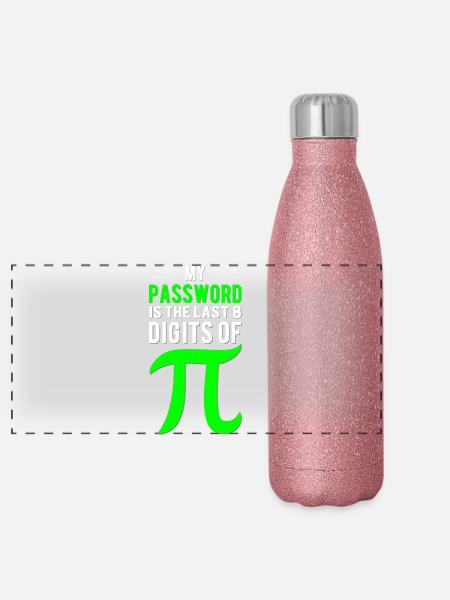 Passwort ist Pi Ziffern - Panorama Glitzer Isolierflasche 500 ml - Pink Glitzer