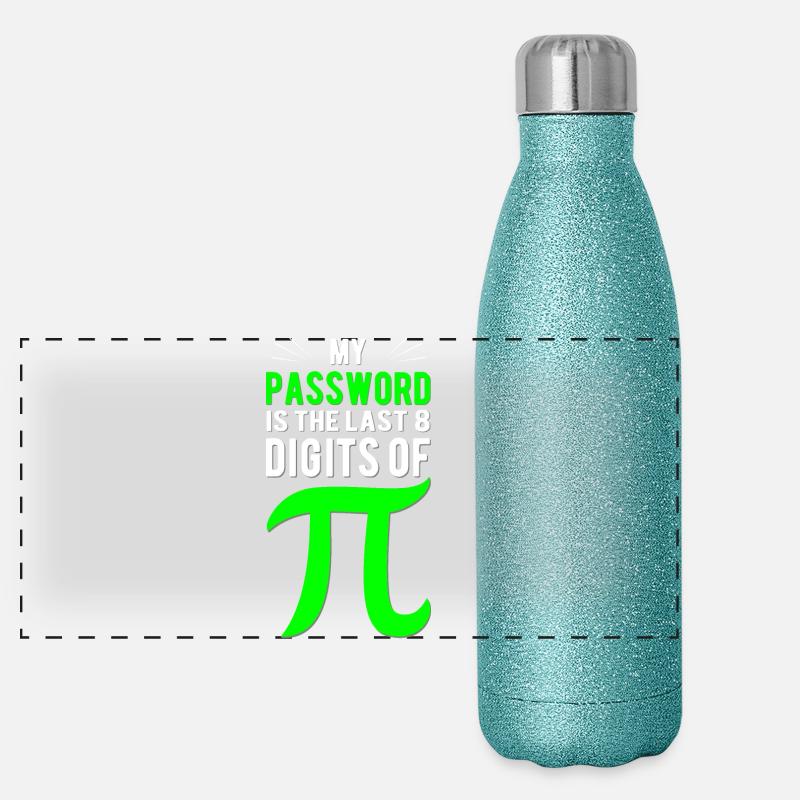 Le mot de passe est constitué de chiffres Pi Gourde isotherme panoramique pailletée 500 ml