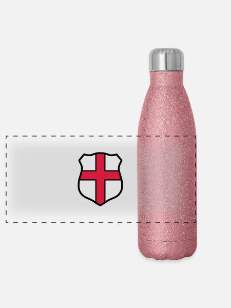England - Panoramic Glitter Thermal Bottle 500 ml - pink glitter - Front