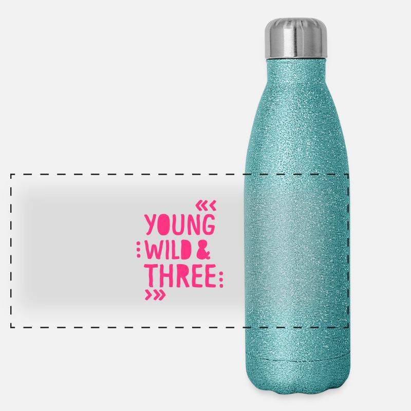 young wild and three Panorama Glitzer Isolierflasche 500 ml