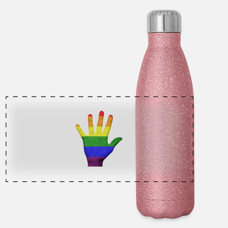 LGBT PRIDE Hand Panorama Glitzer Isolierflasche 500 ml