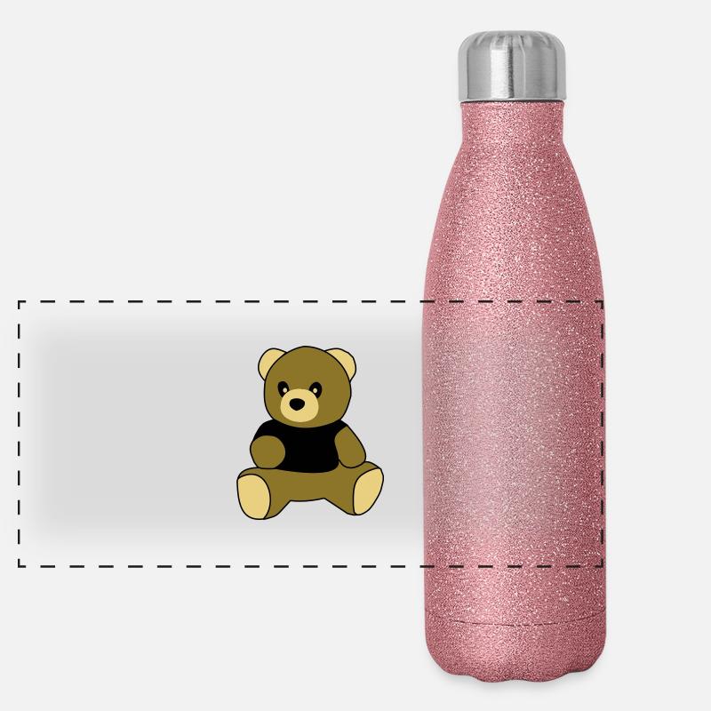 sitting teddy Panorama Glitzer Isolierflasche 500 ml