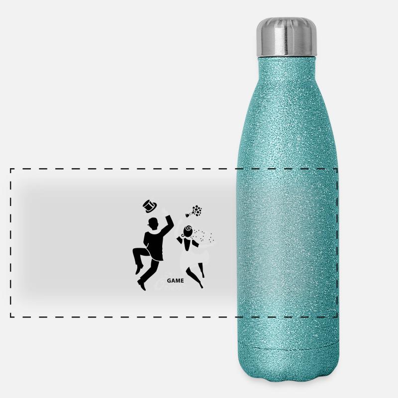 Bride - Couple Game over Panoramic Glitter Thermal Bottle 500 ml