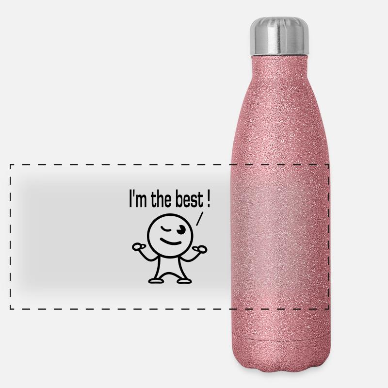 i'm the best Panorama Glitzer Isolierflasche 500 ml