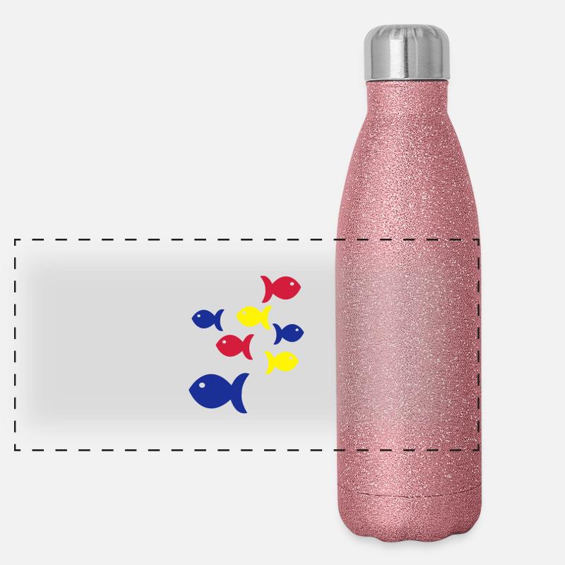 fische Panorama Glitzer Isolierflasche 500 ml