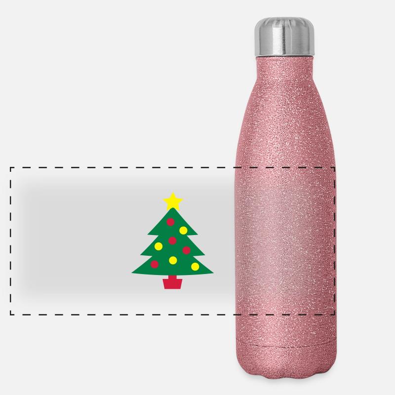 Weihnachtsbaum Panorama Glitzer Isolierflasche 500 ml