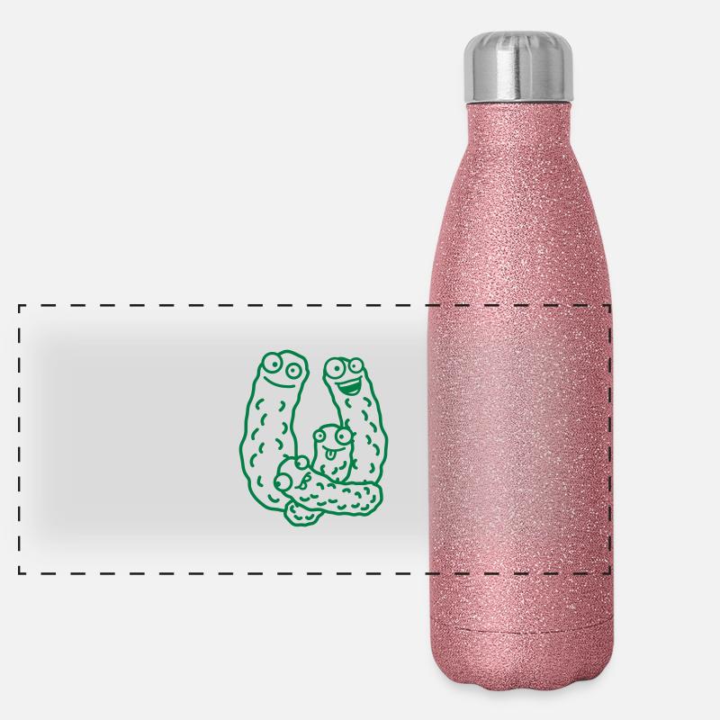 Funny Cucumber Family Panoramic Glitter Thermal Bottle 500 ml
