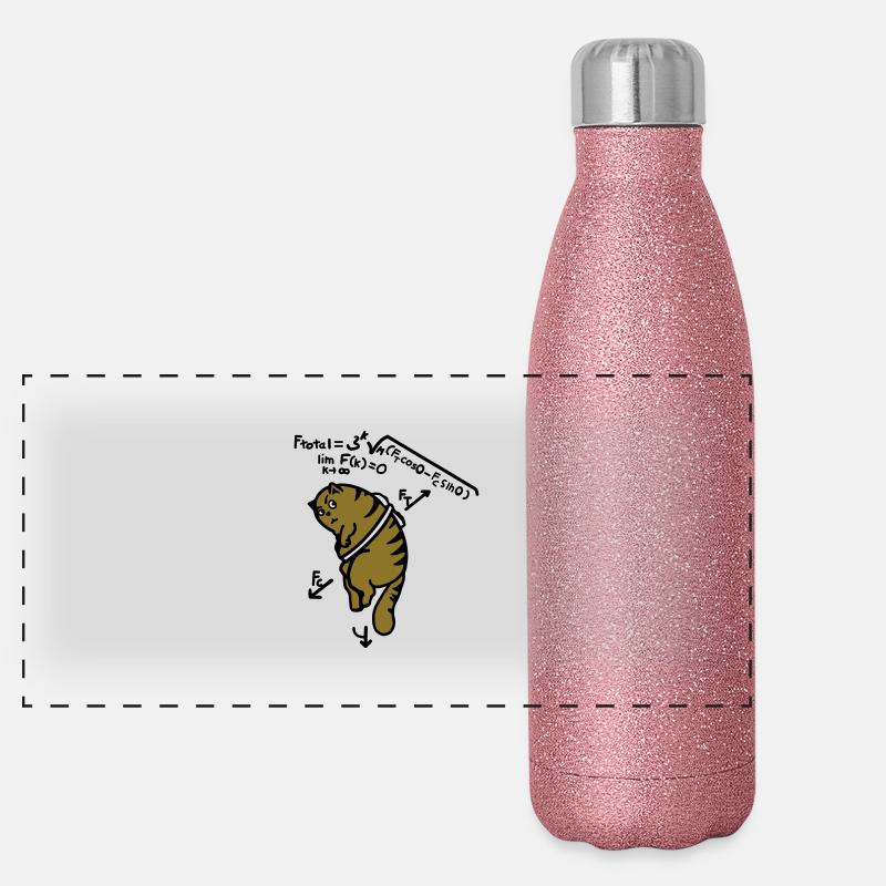 Math T-Shirt - Cat anti-gravité sur Toast Gourde isotherme panoramique pailletée 500 ml