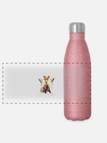 Fashion Victim - Gourde isotherme panoramique pailletée 500 ml - paillettes roses - Devant