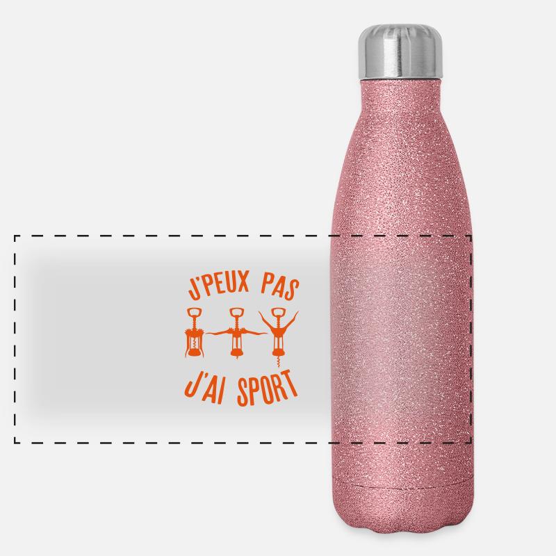 tire bouchon alcool humour je peux pas Gourde isotherme panoramique pailletée 500 ml