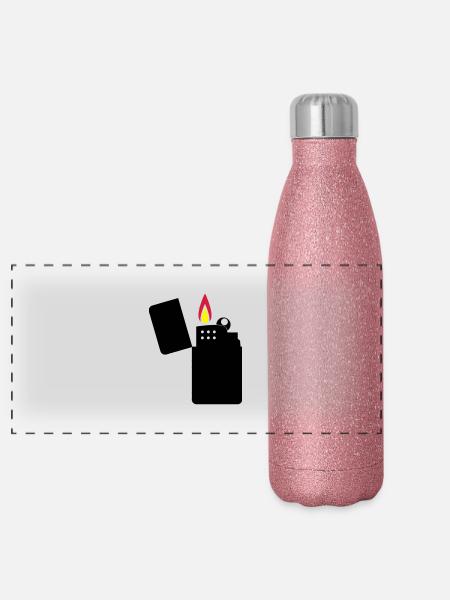 feuerzeug_02 - Panorama Glitzer Isolierflasche 500 ml - Pink Glitzer - Vorne