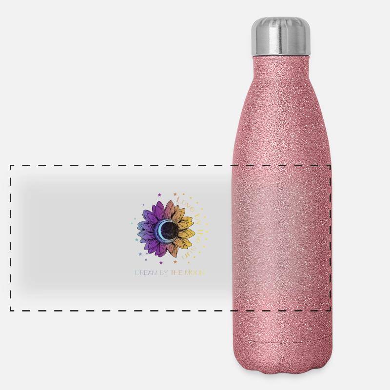 Boho Bohemian Spirituelles Geschenk Panorama Glitzer Isolierflasche 500 ml