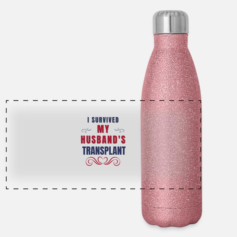 Ich überlebte den transplantierten Organspender meines Mannes Panorama Glitzer Isolierflasche 500 ml