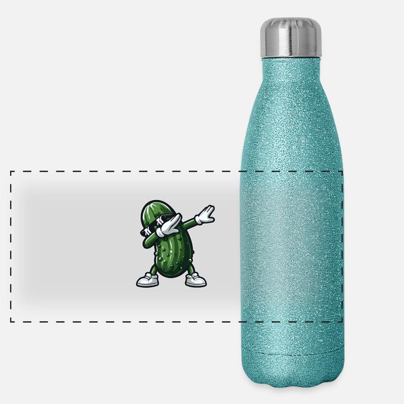 Dabbing Pickle Dab Cucumber Dill Pickle Funny Panoramic Glitter Thermal Bottle 500 ml