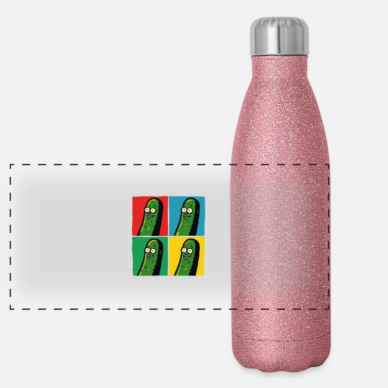 Funny Pickles For Vegans And Vegetarians In Diet Panoramic Glitter Thermal Bottle 500 ml