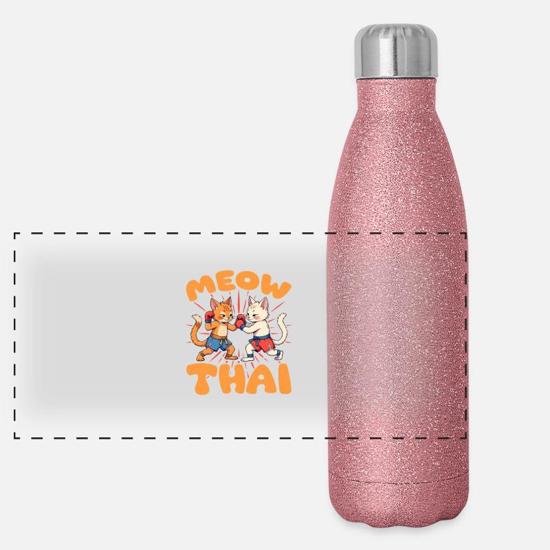 muay thai meow Design for a muay thai Panorama Glitzer Isolierflasche 500 ml