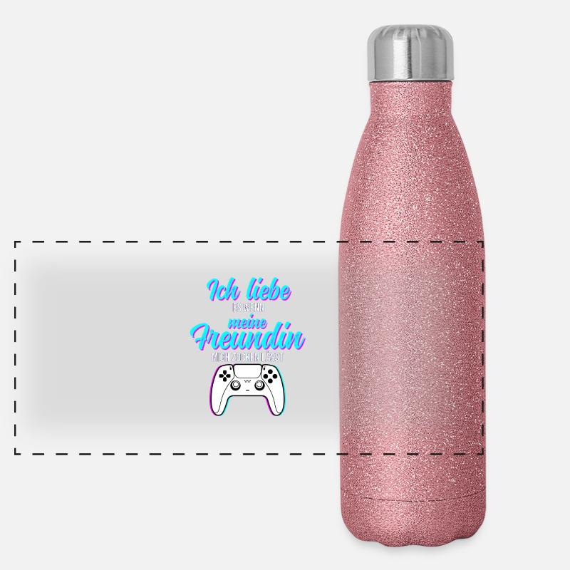 Jeux de la Saint-Valentin Gourde isotherme panoramique pailletée 500 ml