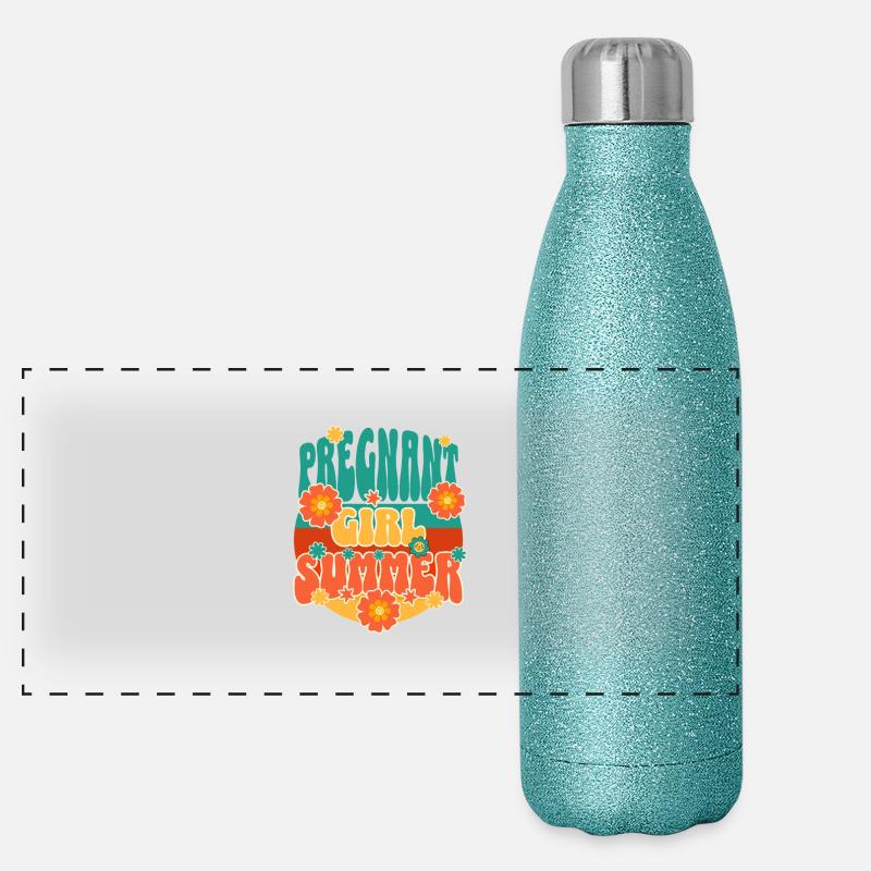 Fille enceinte Été Grossesse Vacances Maternité Gourde isotherme panoramique pailletée 500 ml