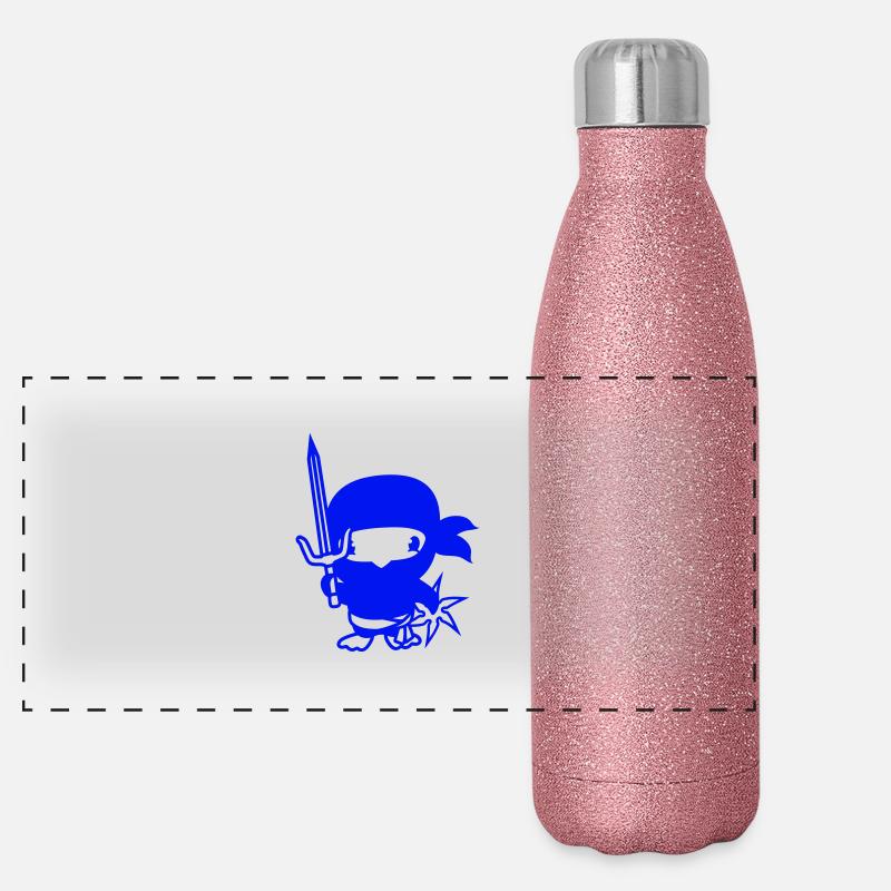 Bird Ninja Fighter Assassin Sword Ninja Star Panoramic Glitter Thermal Bottle 500 ml