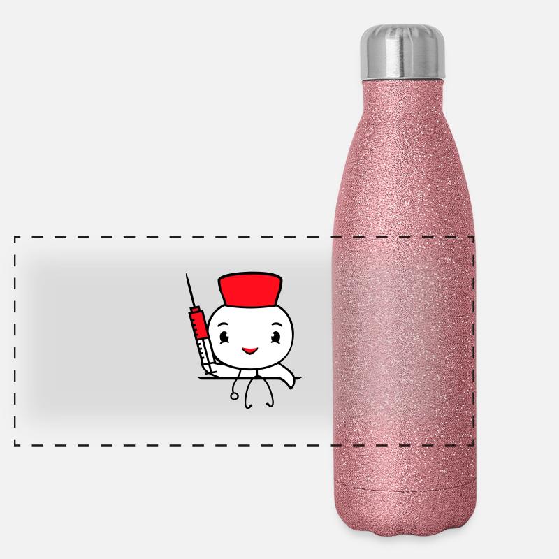 Ente Krankenschwester Arzt Spritze Krankenhaus süß Panorama Glitzer Isolierflasche 500 ml
