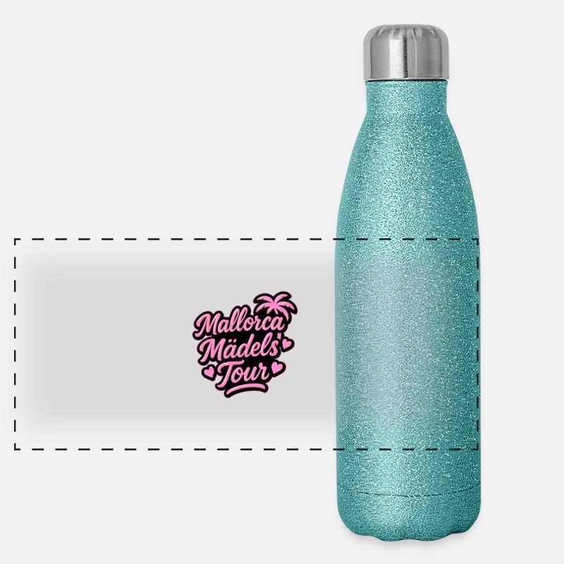 Mallorca Mädels Tour Panorama Glitzer Isolierflasche 500 ml