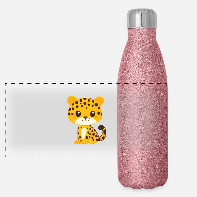 Petit léopard Gourde isotherme panoramique pailletée 500 ml