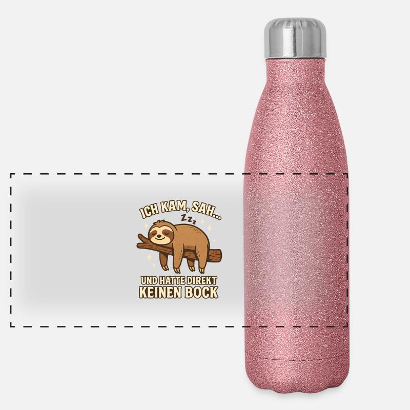 Faultier Geschenk Sloth Büro Arbeitskollege Panorama Glitzer Isolierflasche 500 ml