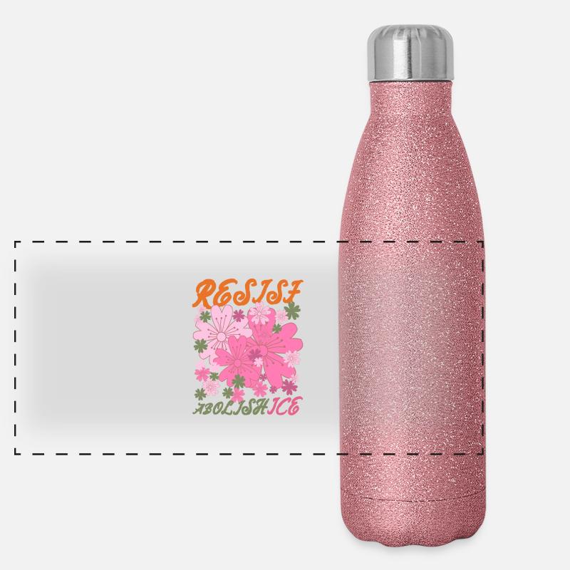 Abolition de la résistance de protestation rétro de l’ en vertu de - Gourde isotherme panoramique pailletée 500 ml - paillettes roses