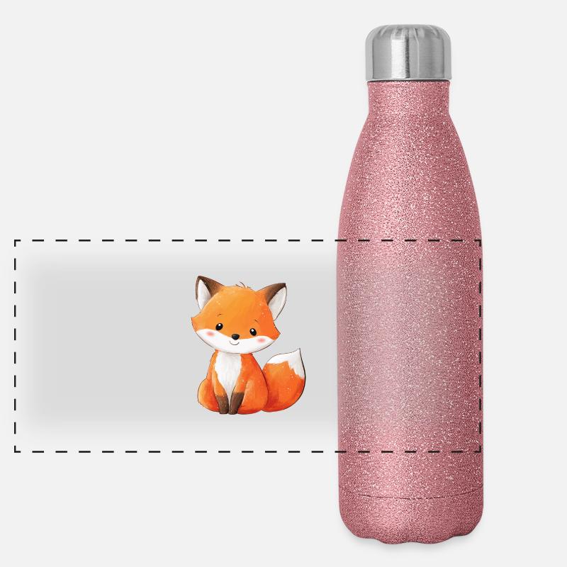 Süßer Baby Fuchs Panorama Glitzer Isolierflasche 500 ml