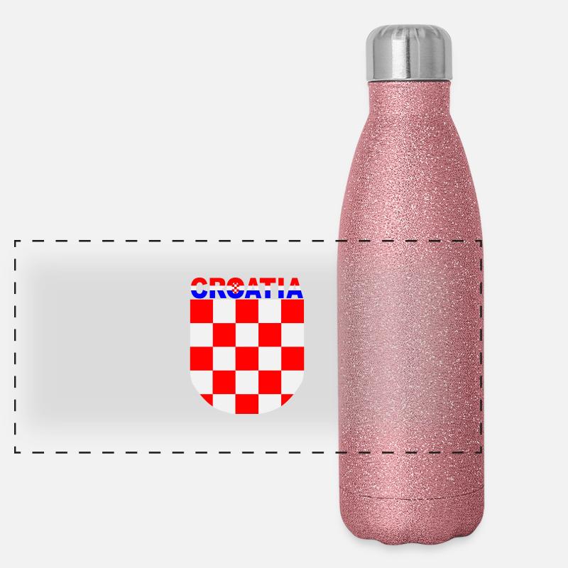 croatia grb S3 color Panorama Glitzer Isolierflasche 500 ml