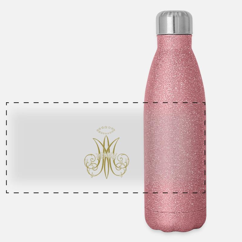 Traditional Catholic Virgin Mary Auspice Maria Panoramic Glitter Thermal Bottle 500 ml