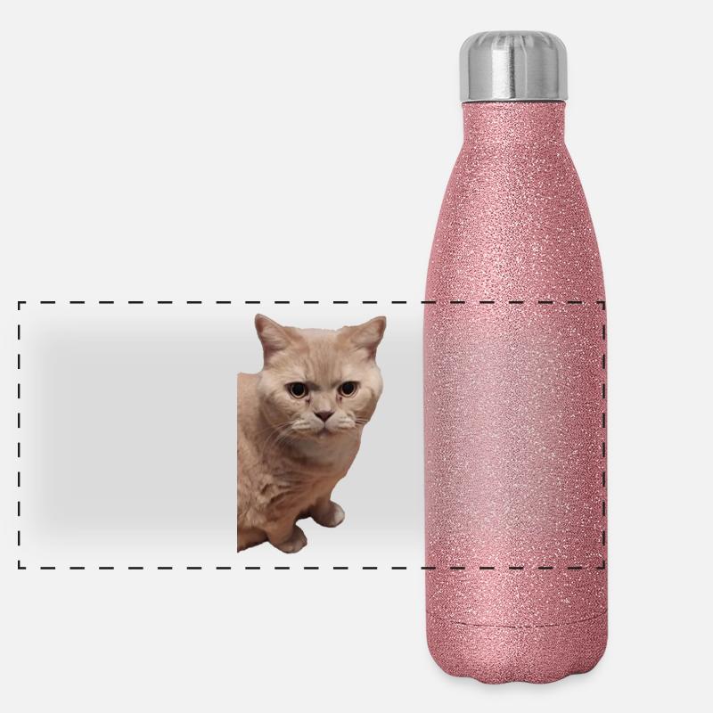 britisch Kurzhaar Katze Katzen Panorama Glitzer Isolierflasche 500 ml