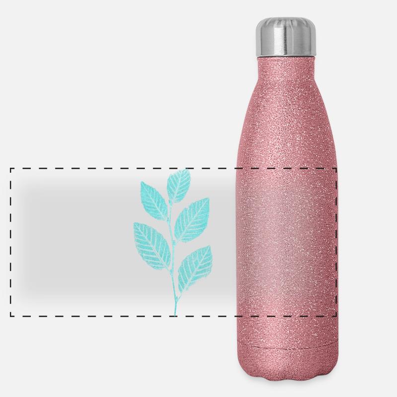 Leaf branch / leaves beech forest Panoramic Glitter Thermal Bottle 500 ml
